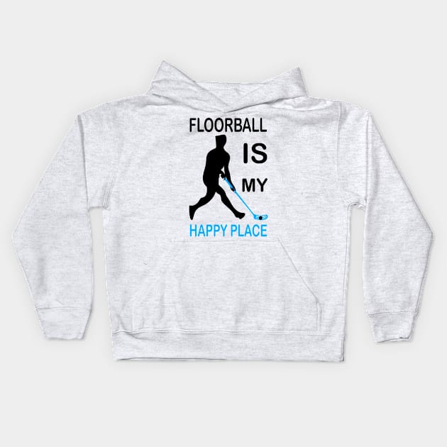 floorball player Kids Hoodie by Johnny_Sk3tch